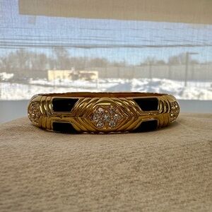 Joan Rivers Gold and Black Bangle Bracelet